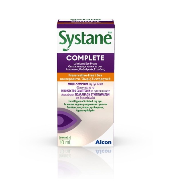 Systane Complete Λιπαντικές Οφθαλμικές Σταγόνες Χωρίς Συντηρητικά, 10ml