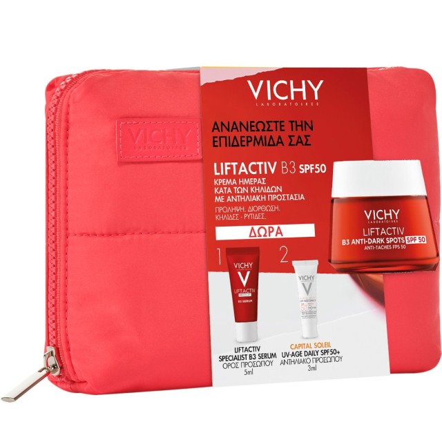 Vichy Set Liftactiv B3 Specialist Αντιγηραντική Κρέμα Ημέρας SPF50 50ml & Δώρο Ορός 5ml & Αντηλιακό Προσώπου SPF50 3ml