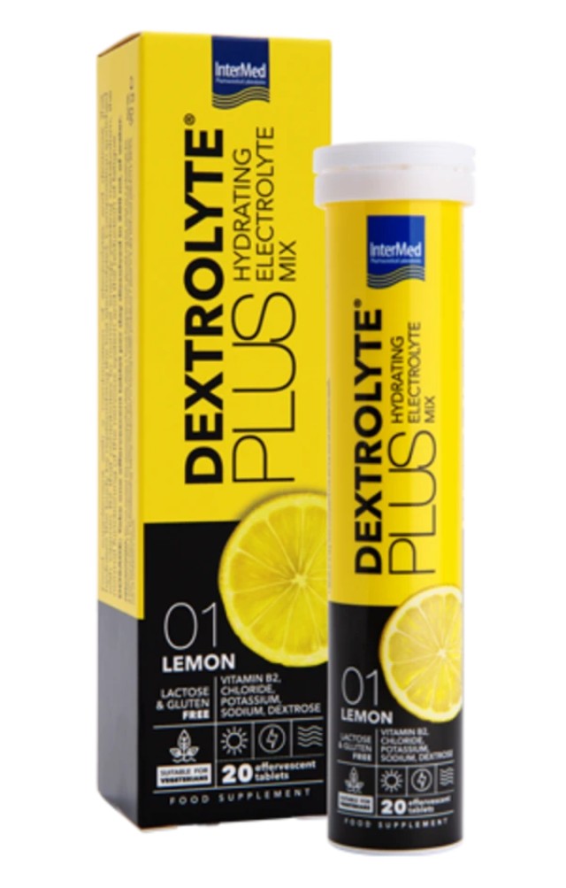 Intermed Dextrolyte Plus Lemon, 20 Αναβράζοντα Δισκία