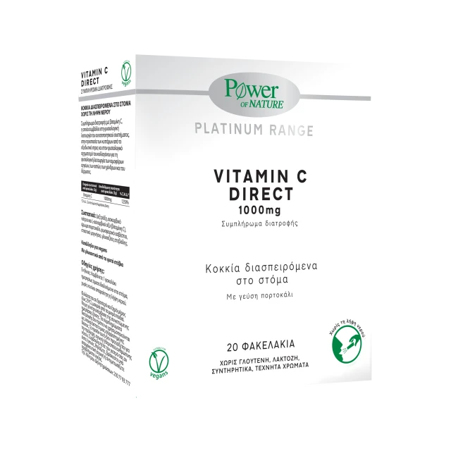 Power Health Platinum Range Vitamin C Direct 1000mg με Γεύση Πορτοκάλι 20 φακελάκια