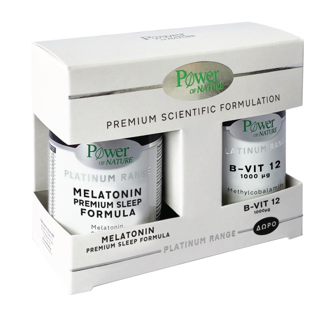 Power Health Set Platinum Range Melatonin Premium Sleep Formula 30caps + Δώρο Platinum Range B-Vit 12 1000mg 20tabs