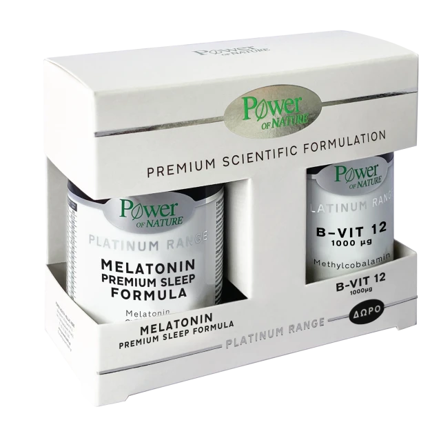 Power Health Set Platinum Range Melatonin Premium Sleep Formula 30caps + Δώρο Platinum Range B-Vit 12 1000mg 20tabs