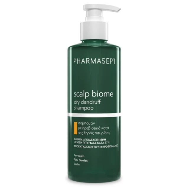 Pharmasept Scalp Biome Dry Dandruff Shampoo Σαμπουάν με Πρεβιοτικά κατά της Ξηρής Πιτυρίδας, 400ml