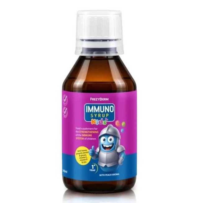 Frezyderm Immuno Kids Syrup Συμπλήρωμα Για την Ενίσχυση του Ανοσοποιητικού Συστήματος των Παιδιών, 140ml