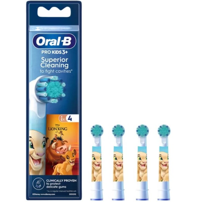 Oral-B Kids Κεφαλές Βουρτσίσματος Με Χαρακτήρες The Lion King από 3+ ετών 4 τεμ