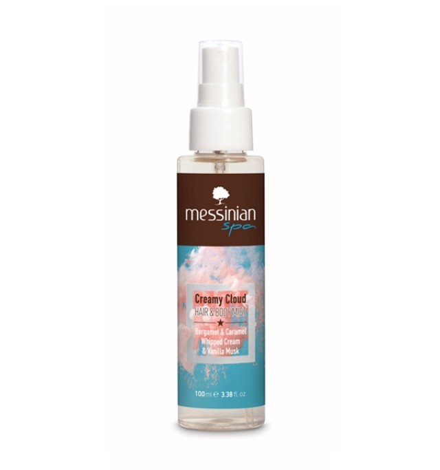 Messinian Spa Hair & Body Mist Cream Cloud 100ml (Σπρέι Σώματος & Μαλλιών με Άρωμα Περγαμόντου & Καραμελωμένη Σαντιγύ)
