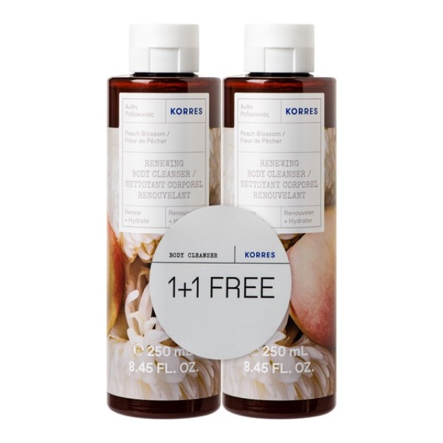Korres Aφρόλουτρο Άνθη Ροδακινιάς 250ml 1+1 Δώρο