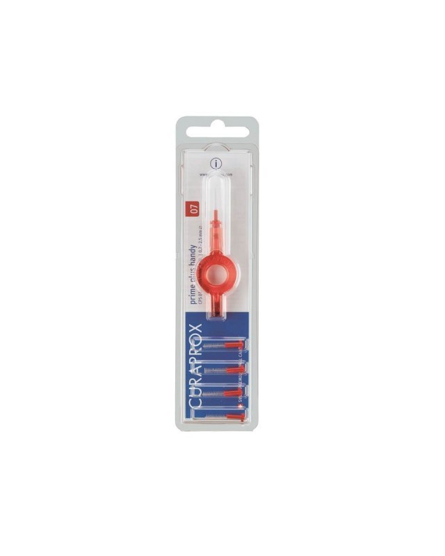 CURAPROX CPS 07 PRIME PLUS HANDY ΚΟΚΚΙΝΟ 5 μεσοδόντια βουρτσάκια CPS 07 prime + 1 λαβή UHS 409