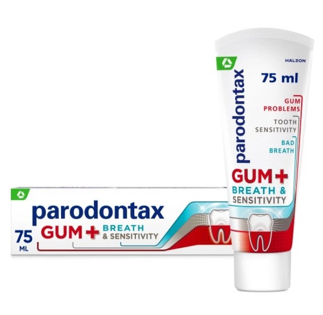 Parodontax Gum + Breath & Sensitivity, Οδοντόκρεμα για Υγιή Ούλα & Δροσερή Αναπνοή 75ml