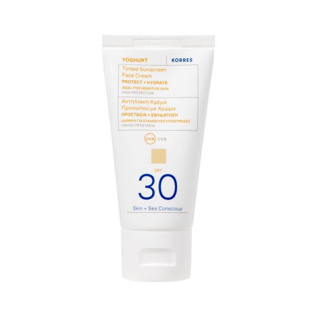 Korres Yoghurt Αντηλιακή Κρέμα Προσώπου με Χρώμα SPF 30, 50ml