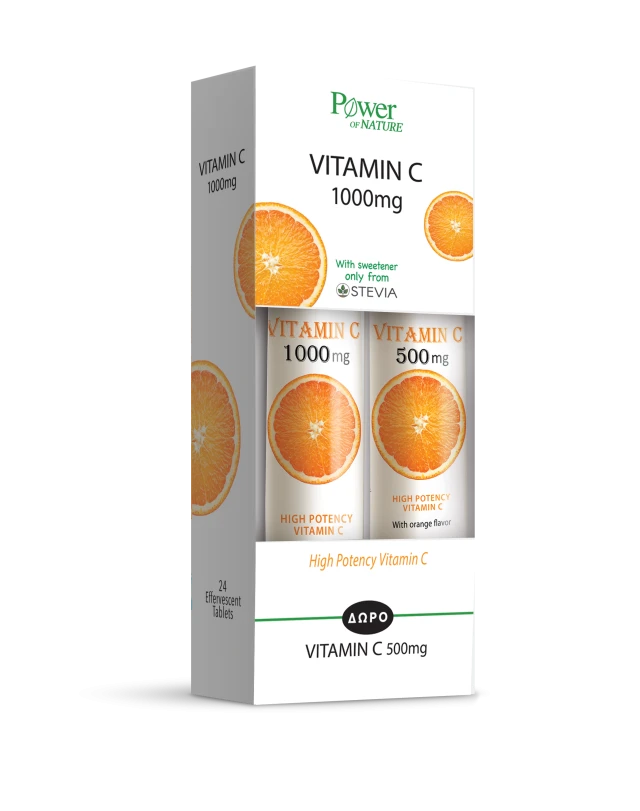Power Health Vitamin C 1000mg με Γλυκαντικό από Στέβια + Δώρο Vitamin C 500mg