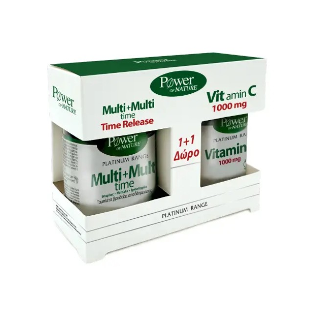 Power Health Set Platinum Range Multi + Multi Time 30tabs + Δώρο Platinum Range VitC 1000mg 20tabs
