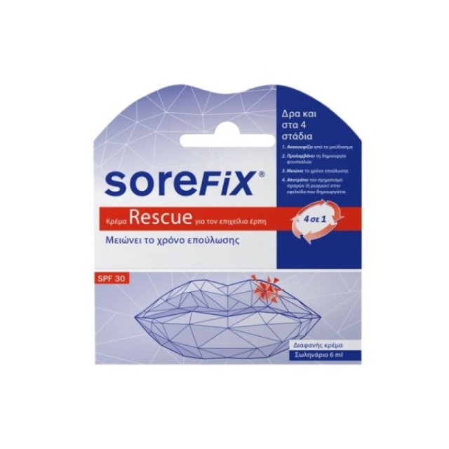 Sorefix Rescue Cream Κρέμα για τον Επιχείλιο Έρπη, 6ml