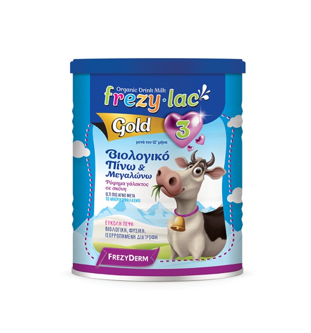 Frezylac Gold 3, Ρόφημα Βιολογικού Αγελαδινού Γάλακτος σε σκόνη από τον 12 μήνα 400gr