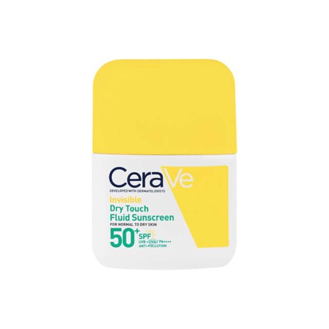 CeraVe Invisible Dry Touch Fluid Sunscreen Αντηλιακό Προσώπου για Κανονική έως Λιπαρή επιδερμίδα SPF50+, 50ml