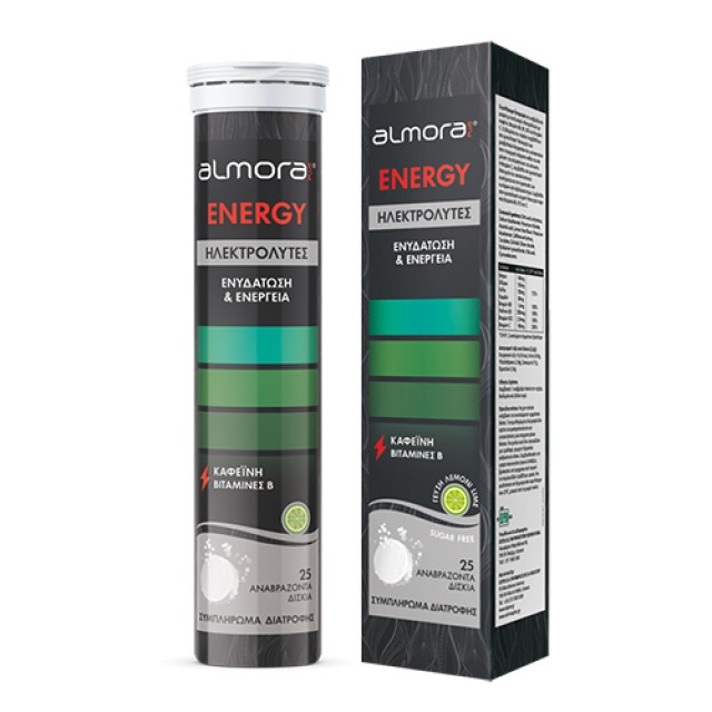 Almora Plus Energy για Ενυδάτωση & Ενέργεια Γεύση Λεμόνι  25 αναβράζοντα δισκία