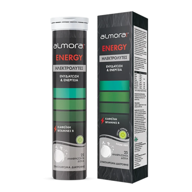 Almora Plus Energy για Ενυδάτωση & Ενέργεια Γεύση Λεμόνι  25 αναβράζοντα δισκία