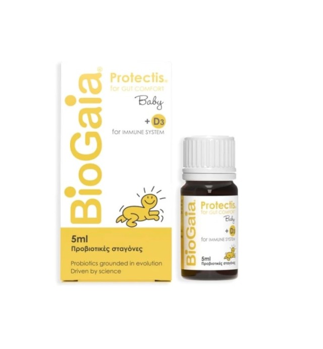 BioGaia ProTectis Baby Drops + D3, Προβιοτικό σε σταγόνες για την Αντιμετώπιση των Κολικών του 1ου τριμήνου στα Βρέφη, 5ml