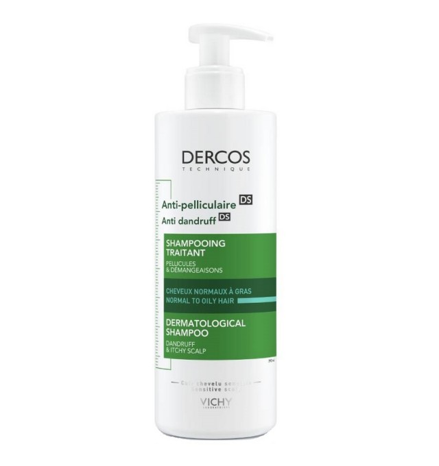 Vichy Dercos Anti-Dandruff DS Shampoo for Normal to Oily Hair, Αντιπυτιριδικό σαμπουάν για Κανονικά-Λιπαρά Μαλλιά, 390ml