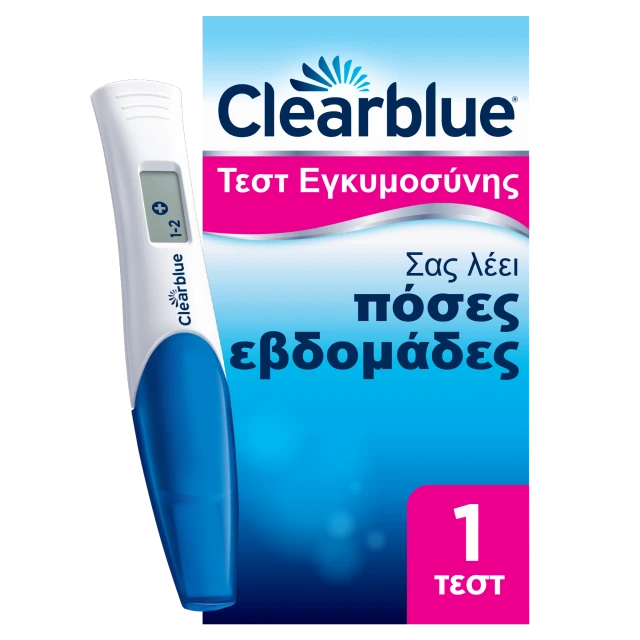 Clearblue Ψηφιακό Τεστ Εγκυμοσύνης με Δείκτη Σύλληψης που σας Δείχνει Πόσες Εβδομάδες Έγινε η Σύλληψη 1τμχ