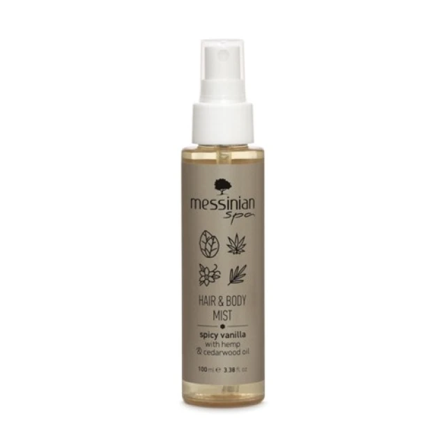 Messinian Spa Hair & Body Mist Spicy Vanilla  Ενυδατικό Σπρέι Μαλλιών & Σώματος Με Άρωμα Βανίλια 100ml