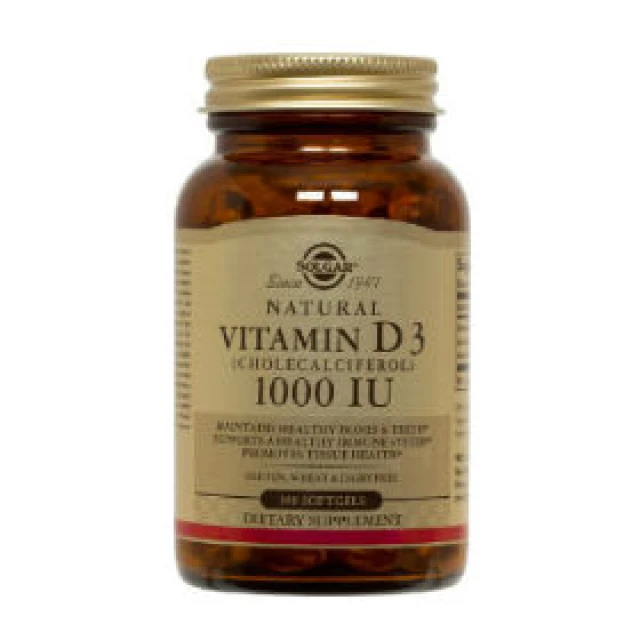 SOLGAR VIT. D-3 1000 IU softgels 100s