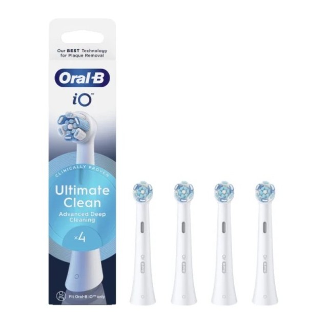 Oral-B iO Ultimate Clean Ανταλλακτικές Κεφαλές για Ηλεκτρική Οδοντόβουρτσα, 4τμχ