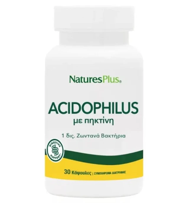 Natures Plus Acidophilus - Συμπλήρωμα Διατροφής Προβιοτικών με Πηκτίνη , 30 φυτικές κάψουλες