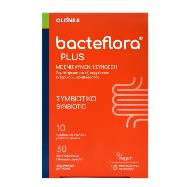BacteFlora Plus με Προβιοτικά και Πρεβιοτικά για Κάθε Ημέρα με Ενισχυμένη Σύνθεση 10 φυτικές κάψουλες