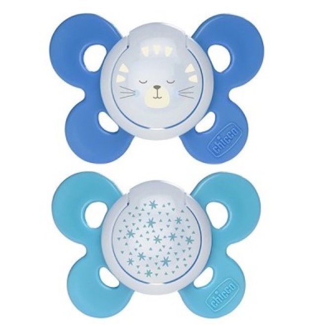 CHICCO PHYSIO COMFORT NIGHT ΠΙΠΙΛΑ ΣΙΛΙΚΟΝΗΣ 16-36Μ ΜΠΛΕ ΜΕ ΘΗΚΗ 2ΤΜΧ