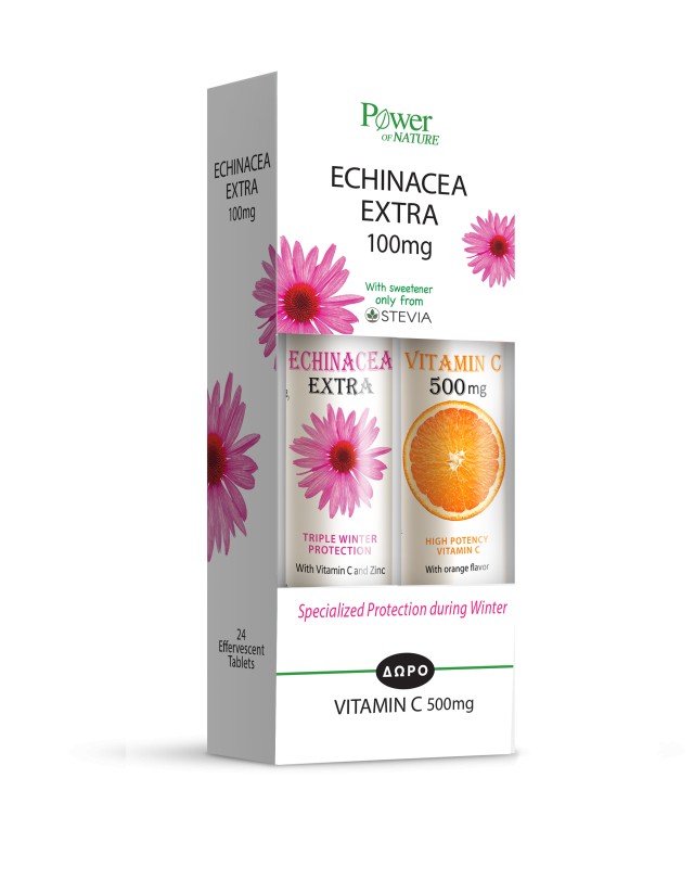 Power Health Echinacea Extra με Γλυκαντικό από Στέβια + Δώρο Vitamin C 500mg